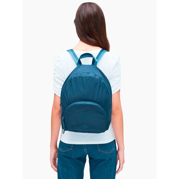 S Kate Spade Arya Navy Packable Nylon Backpack Night Cap WKRU6975 NWT $279 - Picture 2 of 12